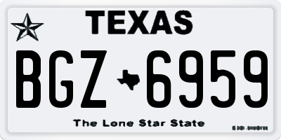 TX license plate BGZ6959