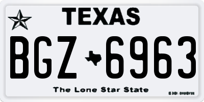 TX license plate BGZ6963