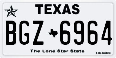 TX license plate BGZ6964