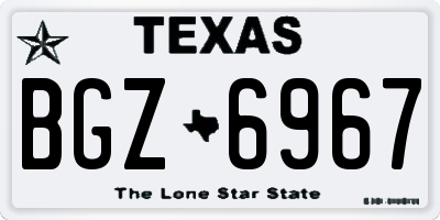 TX license plate BGZ6967