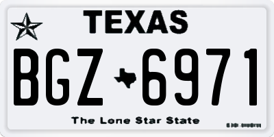 TX license plate BGZ6971