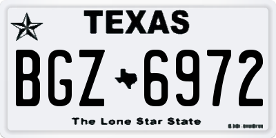 TX license plate BGZ6972