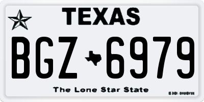 TX license plate BGZ6979