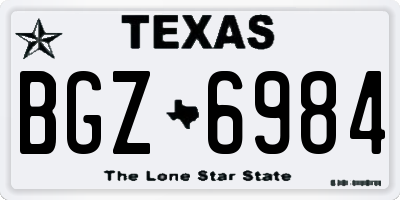 TX license plate BGZ6984
