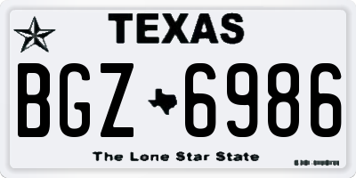 TX license plate BGZ6986