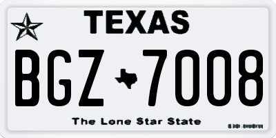 TX license plate BGZ7008
