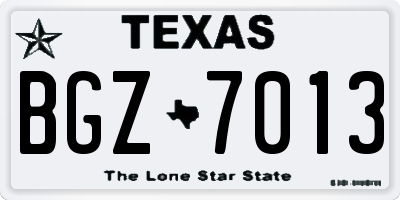 TX license plate BGZ7013