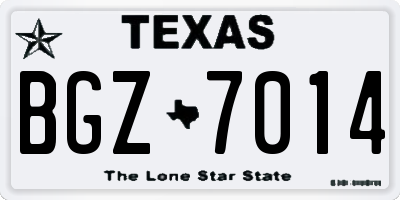 TX license plate BGZ7014