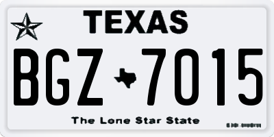 TX license plate BGZ7015