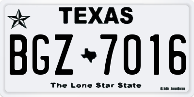 TX license plate BGZ7016