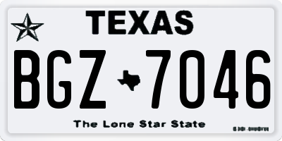 TX license plate BGZ7046