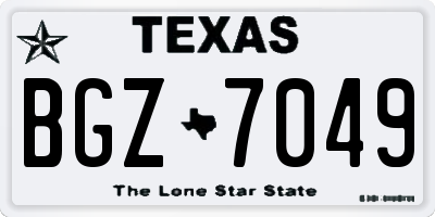 TX license plate BGZ7049