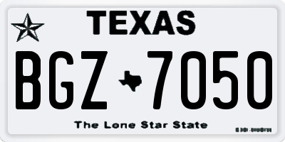 TX license plate BGZ7050