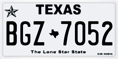 TX license plate BGZ7052