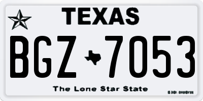TX license plate BGZ7053