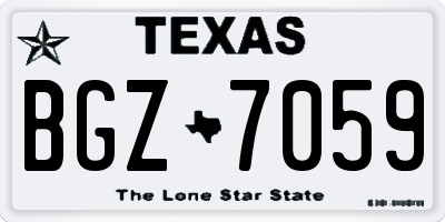 TX license plate BGZ7059