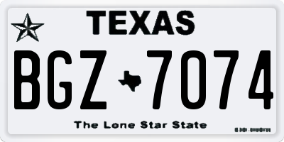 TX license plate BGZ7074