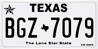 TX license plate BGZ7079