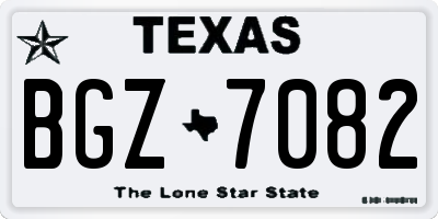 TX license plate BGZ7082