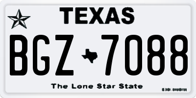 TX license plate BGZ7088