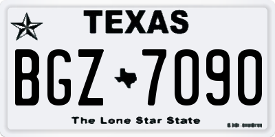 TX license plate BGZ7090