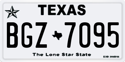 TX license plate BGZ7095