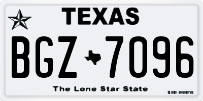 TX license plate BGZ7096