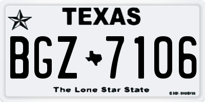 TX license plate BGZ7106