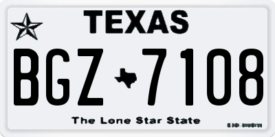 TX license plate BGZ7108