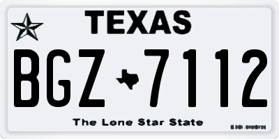 TX license plate BGZ7112