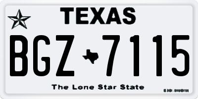 TX license plate BGZ7115