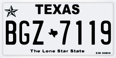 TX license plate BGZ7119