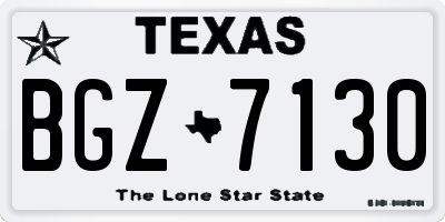 TX license plate BGZ7130