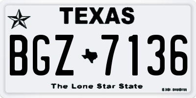 TX license plate BGZ7136
