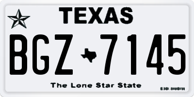 TX license plate BGZ7145