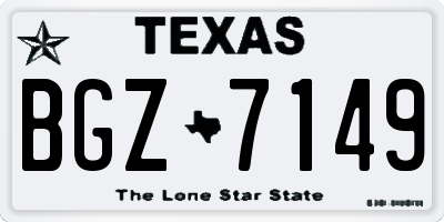 TX license plate BGZ7149