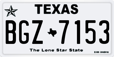 TX license plate BGZ7153