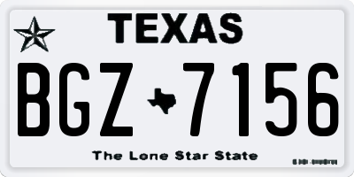 TX license plate BGZ7156