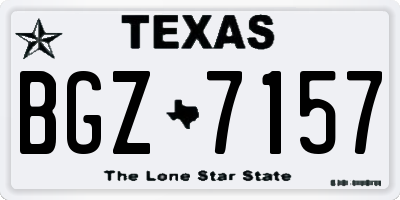 TX license plate BGZ7157