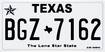 TX license plate BGZ7162