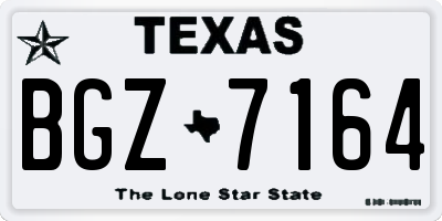 TX license plate BGZ7164