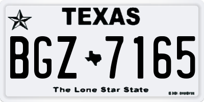 TX license plate BGZ7165