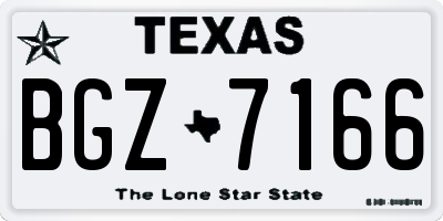 TX license plate BGZ7166