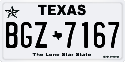 TX license plate BGZ7167