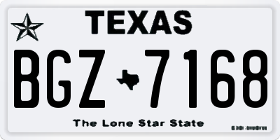 TX license plate BGZ7168