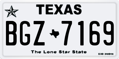 TX license plate BGZ7169
