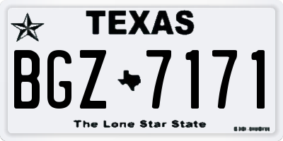 TX license plate BGZ7171