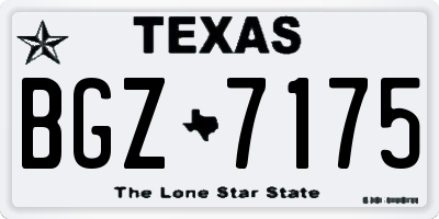 TX license plate BGZ7175
