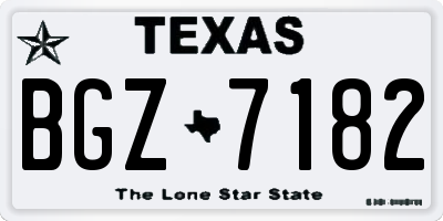 TX license plate BGZ7182