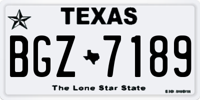 TX license plate BGZ7189